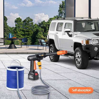 Pistolet de Lavage pour Voiture avec Batterie et Seau
