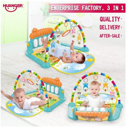 BabyJoy™ Tapis d'Éveil Bébé avec Piano Musical et Arche de Jeux