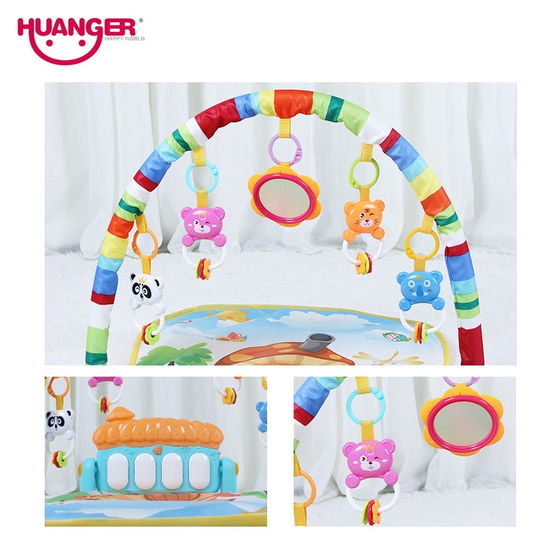 BabyJoy™ Tapis d'Éveil Bébé avec Piano Musical et Arche de Jeux