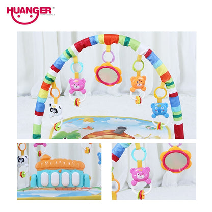 BabyJoy™ Tapis d'Éveil Bébé avec Piano Musical et Arche de Jeux