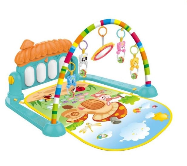 BabyJoy™ Tapis d'Éveil Bébé avec Piano Musical et Arche de Jeux