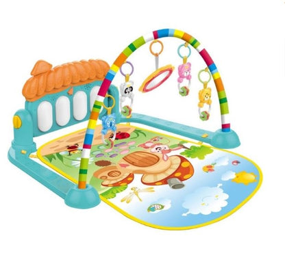 BabyJoy™ Tapis d'Éveil Bébé avec Piano Musical et Arche de Jeux