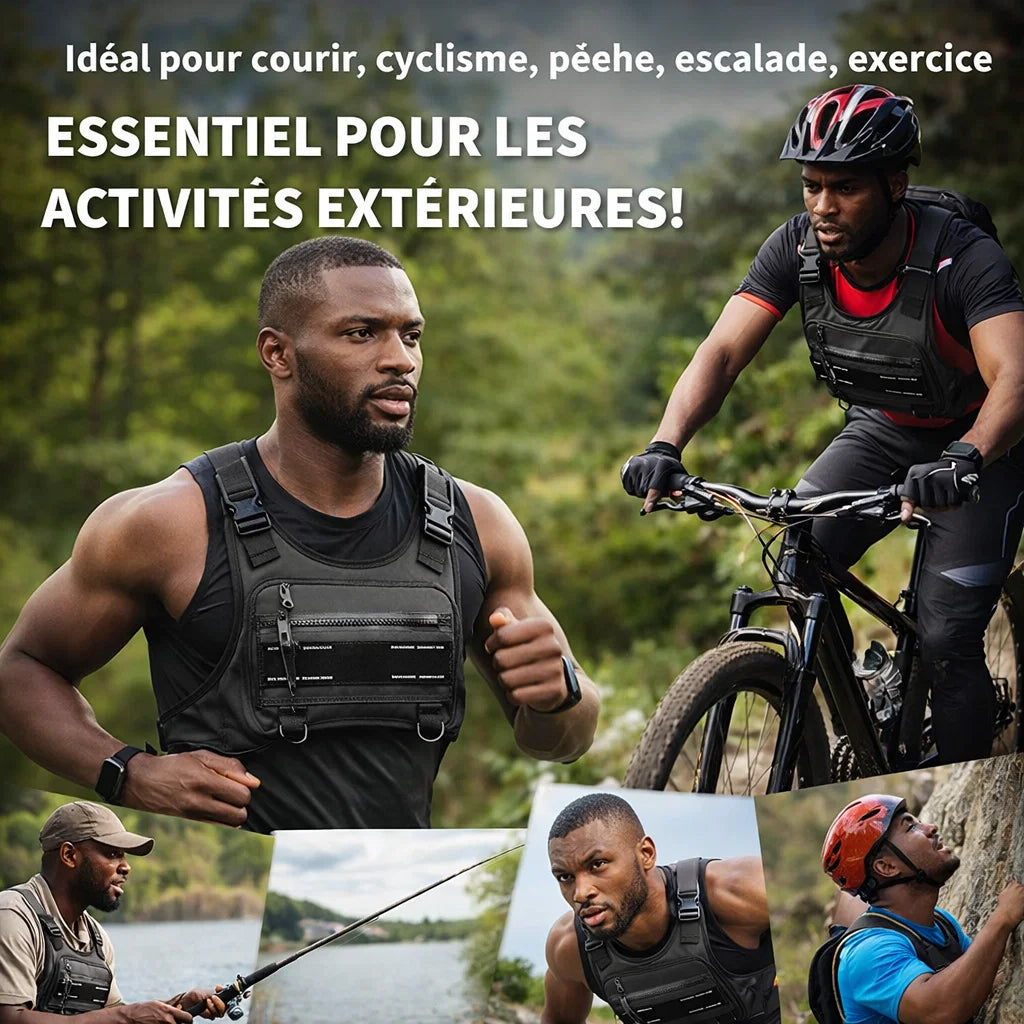 Sac de Poitrine Compact & Étanche –  Clés et Portefeuille à Portée de Main