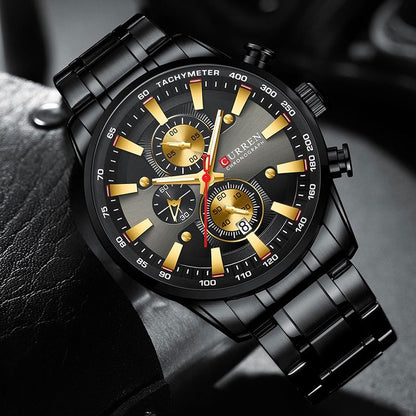 Montre Curren noir doré